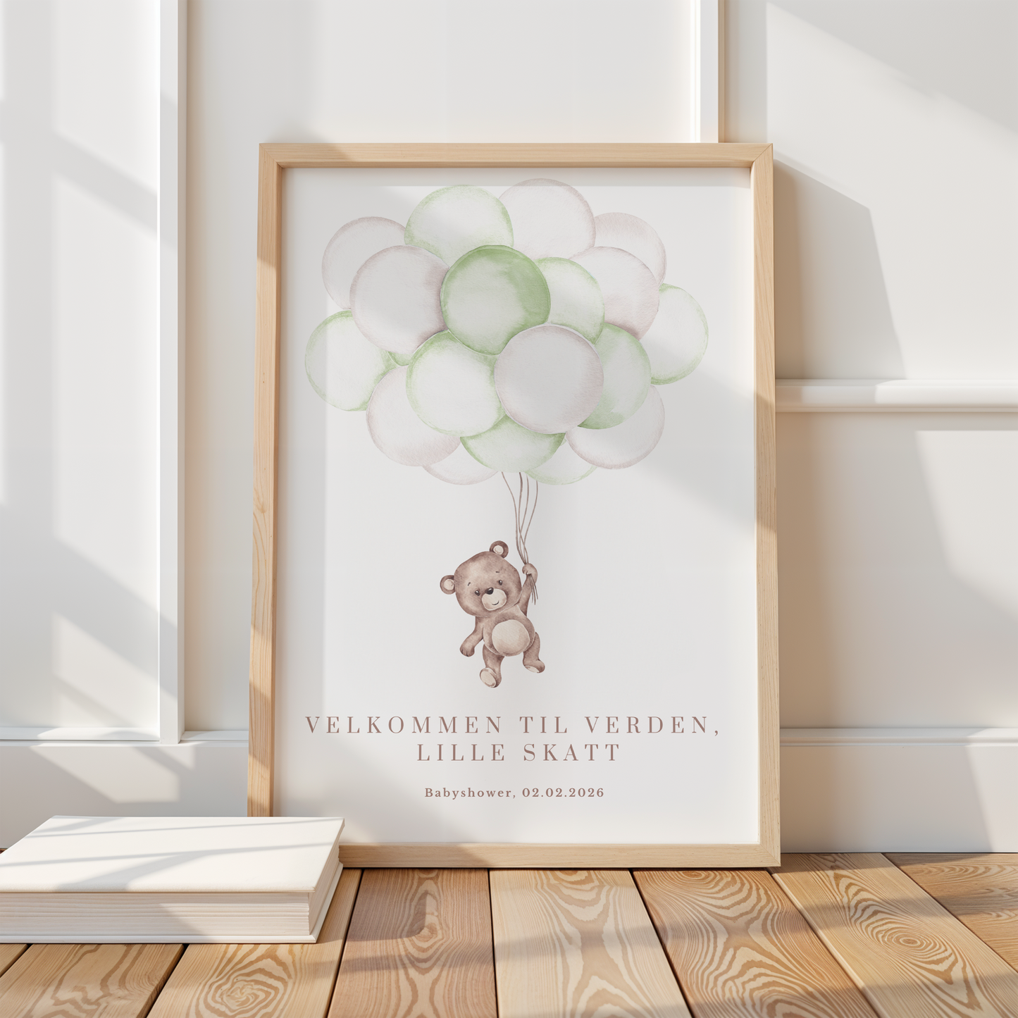 Gjestebok til babyshower med bamsemotiv
