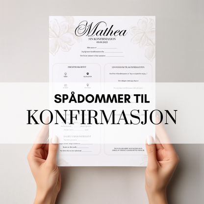Spådommer til konfirmasjon med beige design