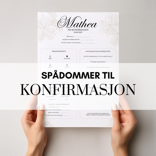 Spådommer til konfirmasjon med beige design