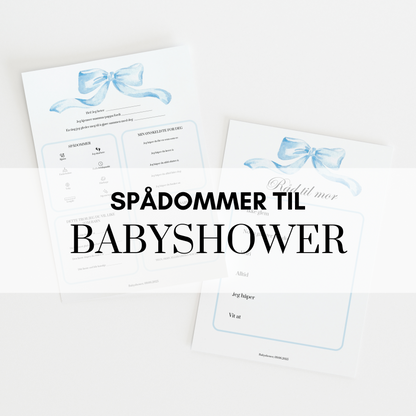 Spådommer til babyshower med blå sløyfe
