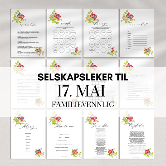 Familievennlige selskapsleker til 17. mai med flaggdesign