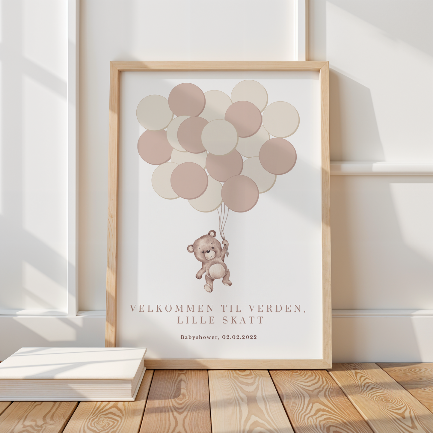 Gjestebok til babyshower med bamsemotiv