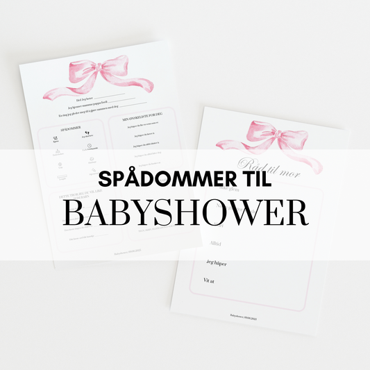 Spådommer til babyshower med rosa sløyfe