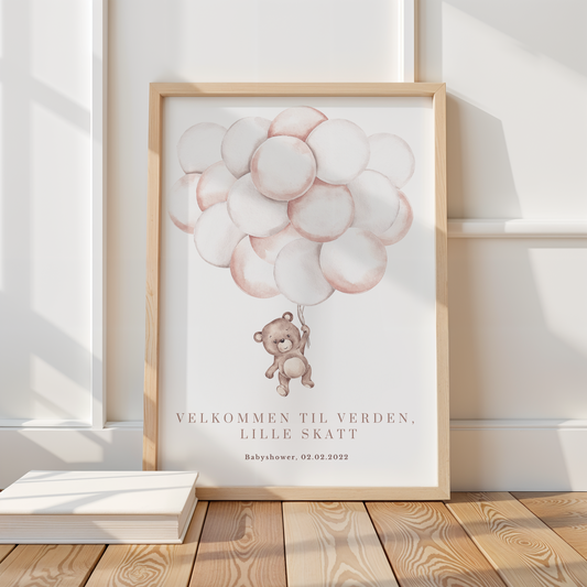 Gjestebok til babyshower med bamsemotiv